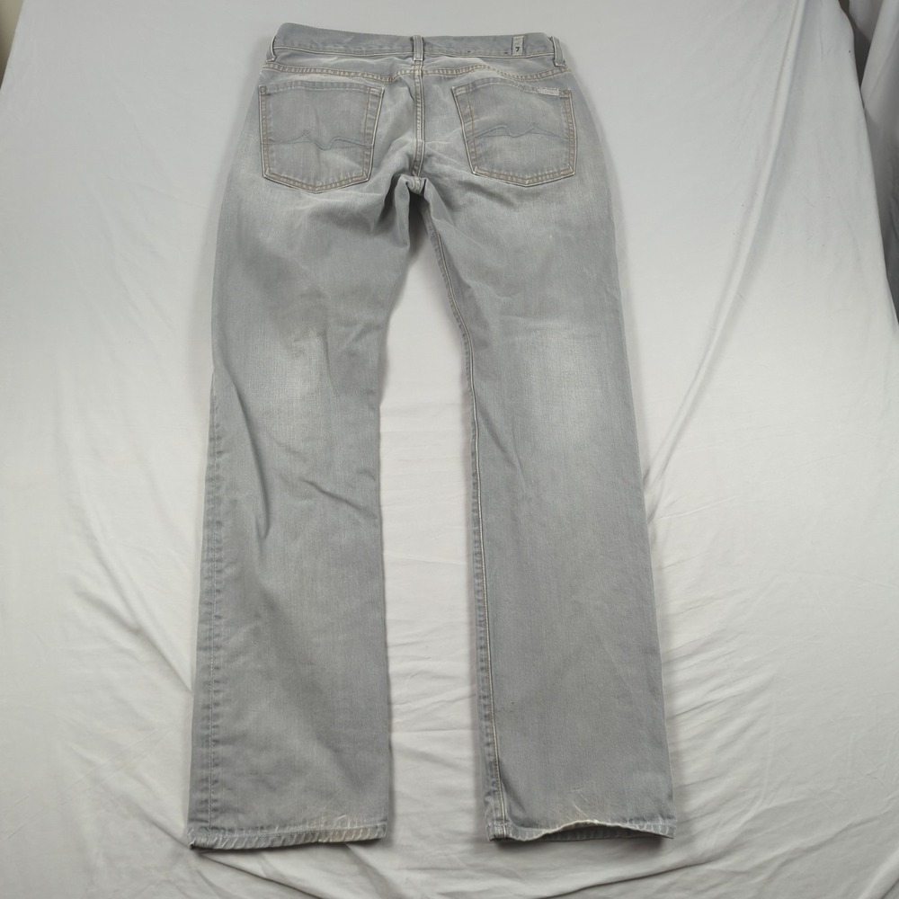7 for all Mankind Jeans Mens 33x33 Gray Standard Straight Relaxed Casual Faded‎ - Picture 12 of 15